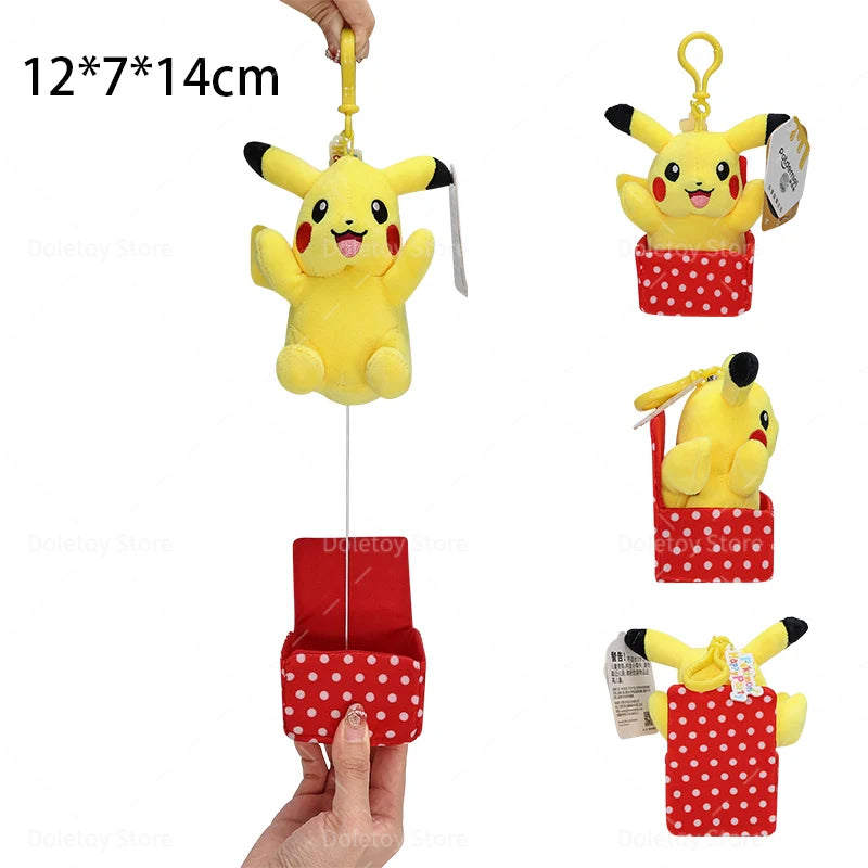 Original Pokémon Plush Keychain – Pikachu, Eevee, Charmander, Squirtle, Mew, Snorlax, Jigglypuff Cute Cartoon Doll Toy Gift for Kids