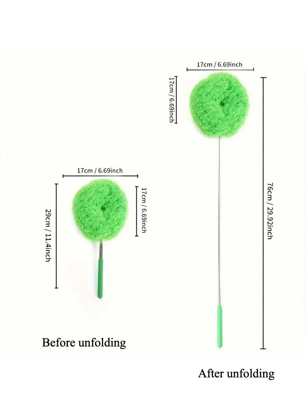 Extendable Microfiber Ceiling Fan Duster – Long Handle Dust Locking Reusable Cleaning Brush