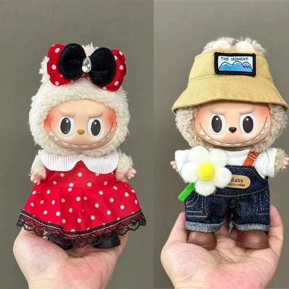 15-17CM Labubu Mini Doll Clothes – V1-V3 Cosplay Sports & Leisure Outfit Accessories, Gift Set