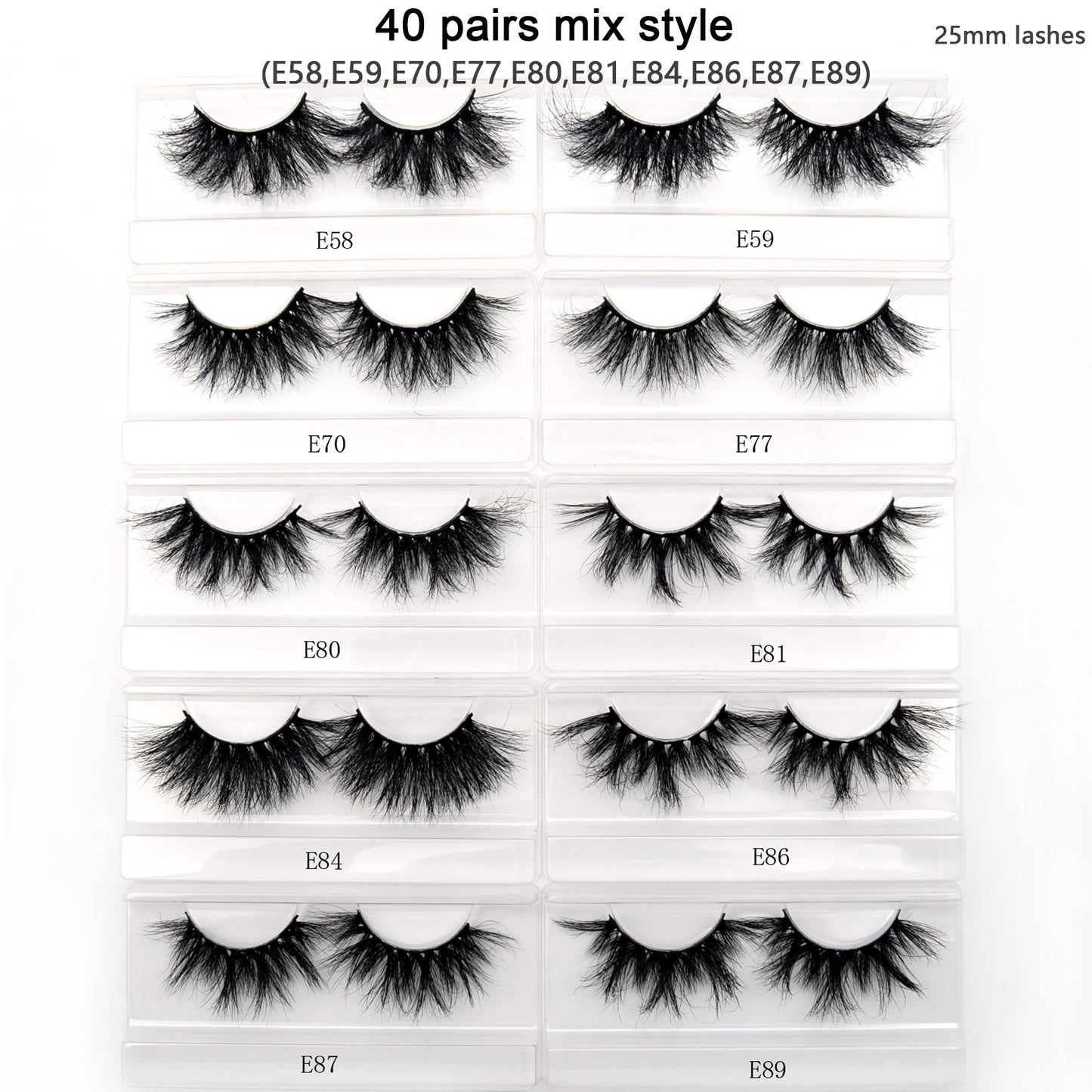Visofree 3D Mink Eyelashes – 30/40/100 Pairs Handmade Full Strip Lashes with Tray, Cruelty-Free False Lashes for Makeup