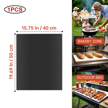 Reusable BBQ Grill & Oven Mat - Non-Stick Heat Resistant Baking Liner for Grilling, Cooking & Oven Protection