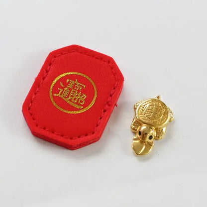 Money-Biting Turtle Ornament - Mini Feng Shui Lucky Turtle Charm for Longevity, Protection and Wealth