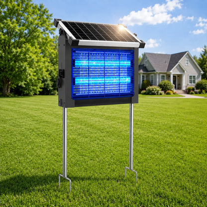 Solar Bug Zapper Outdoor 4500V Mosquito Killer Lamp – Waterproof Electric Fly Trap with Solar Panel Sensor for Garden, Patio & Camping Pest Control Device