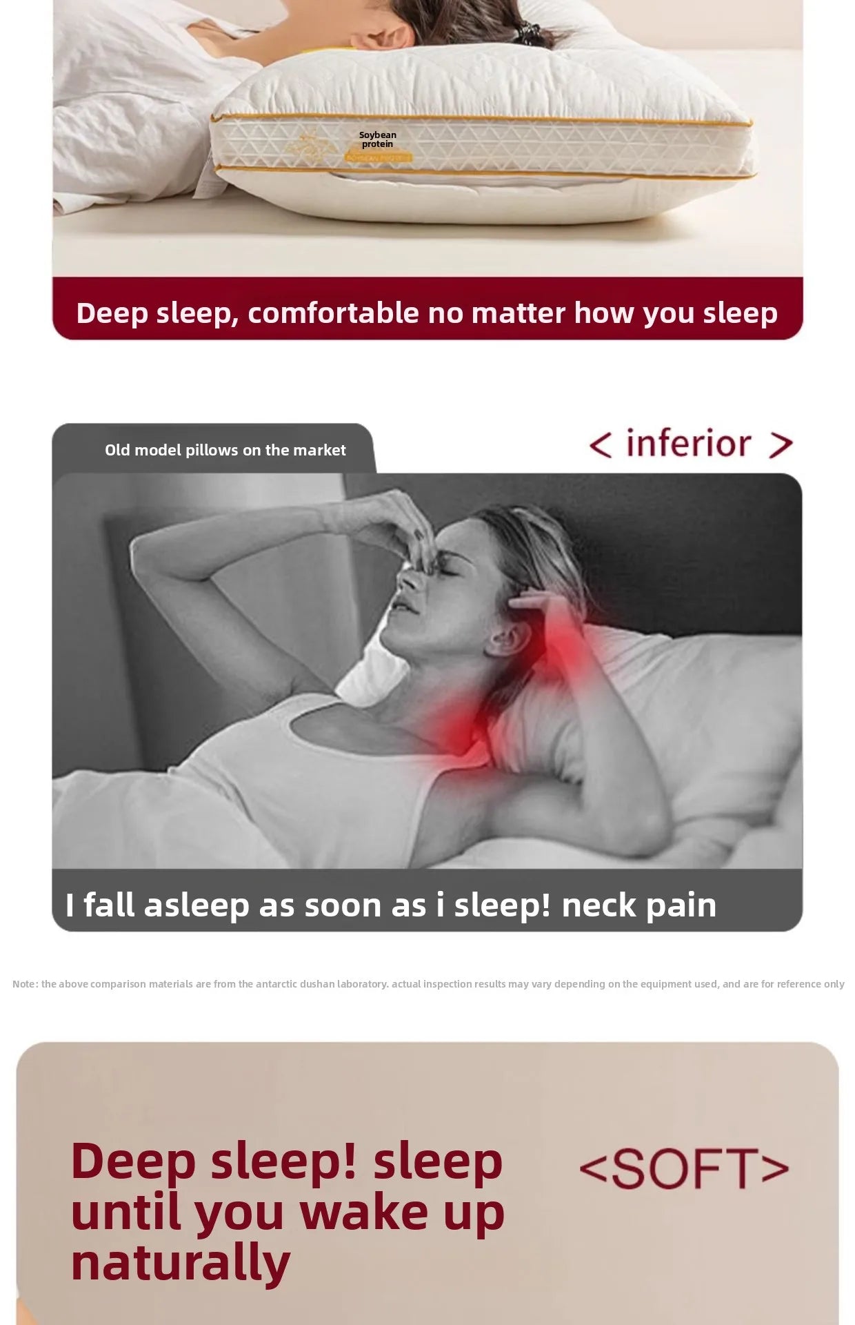 Soybean Fiber Cervical Pillow — Adult Sleep Pillow Core for Home, Dormitory & Hotel Use