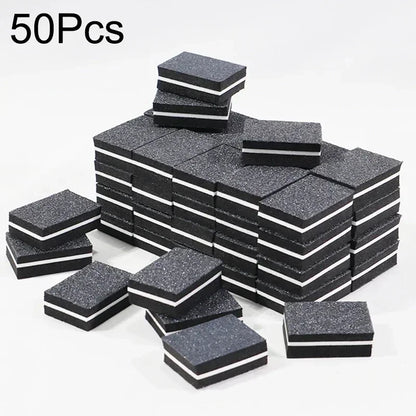 50Pcs Professional Nail Buffer Files – 100/180 Grit Mini Sandpaper Manicure Tools for Nail Shaping, Polishing & Care Accessories