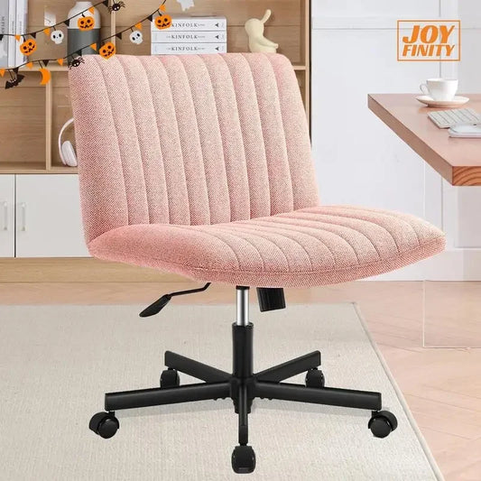 Joyfinity Plus Size Criss Cross Office Chair - Armless Swivel Modern Desk Chair for Home