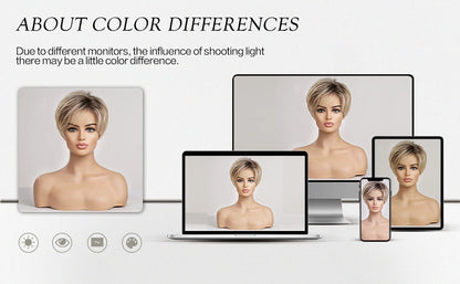 Brown Blonde Mixed Ombre Lace Front Wig – Short Wavy Bob Golden Blonde Remy Human Hair for White Women Daily Use