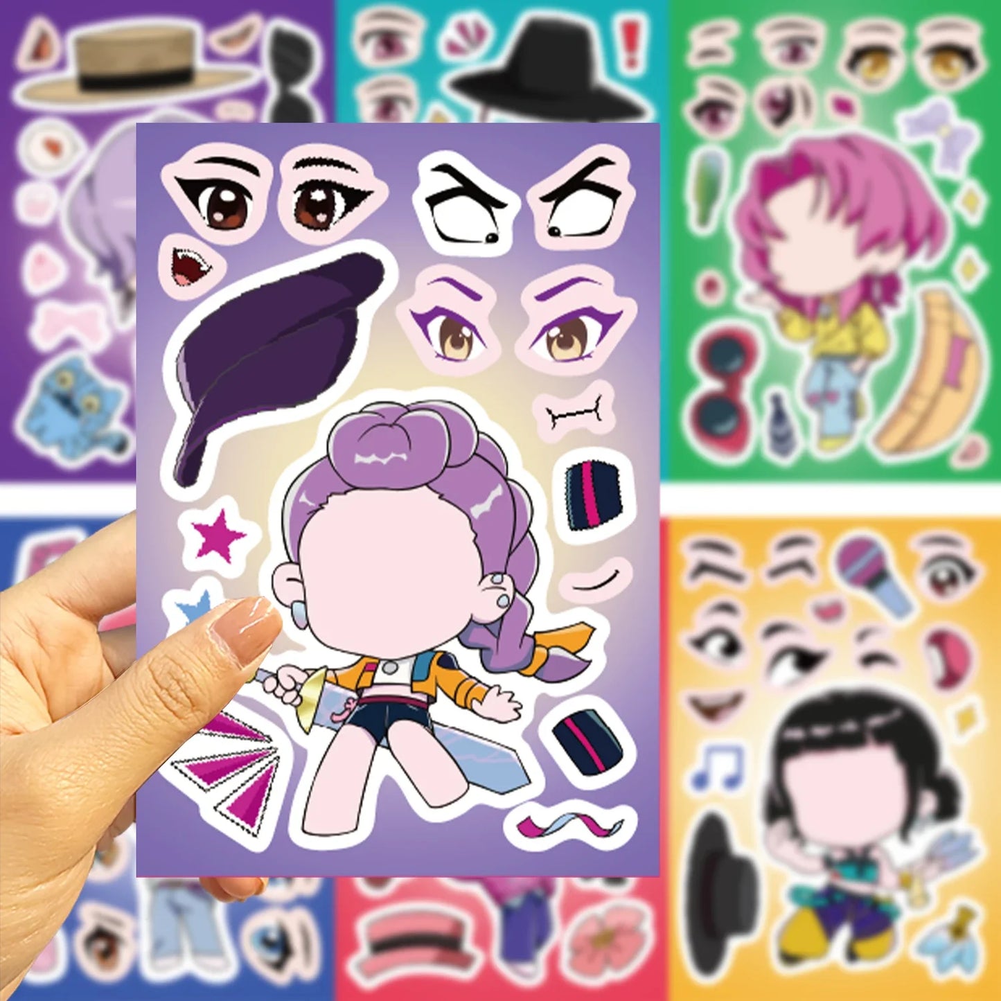 MINISO Kpop Demon Hunter Stickers — 8/32 Sheets Huntrix Scrapbook, Phone, Notebook Decoration & Party Favors Gift