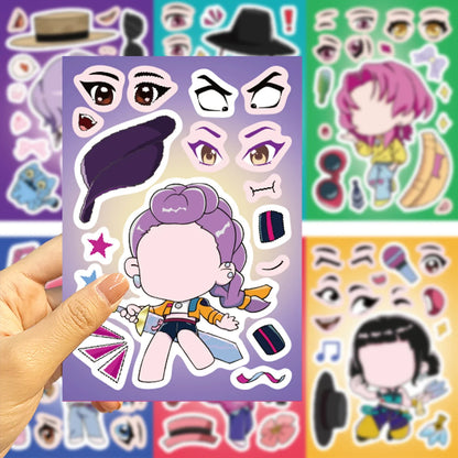 MINISO Kpop Demon Hunter Stickers — 8/32 Sheets Huntrix Scrapbook, Phone, Notebook Decoration & Party Favors Gift