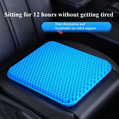 Gel Seat Cushion – Breathable Honeycomb Design for Pressure Relief, Back & Tailbone Pain Relief, Ideal for Home, Office, Wheelchair & Car Chairs