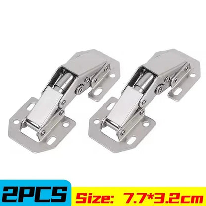 2/10PCS 90° Steel Cabinet Hinges – No-Drill Hydraulic Buffer Hinges for Kitchen Cabinets & Furniture