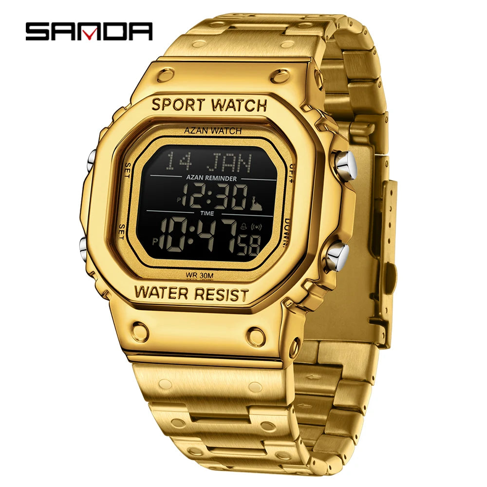 SANDA 2172/2173 Men’s Digital Watch - Multifunction Waterproof LED Electronic Wristwatch