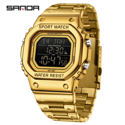 SANDA 2172/2173 Men’s Digital Watch - Multifunction Waterproof LED Electronic Wristwatch