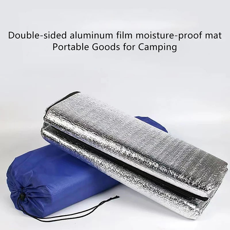 Waterproof Camping Ground Mat - Double-Sided Aluminium Foil - Outdoor Hiking, Beach, Picnic Blanket
