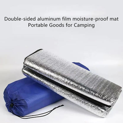 Waterproof Camping Ground Mat - Double-Sided Aluminium Foil - Outdoor Hiking, Beach, Picnic Blanket