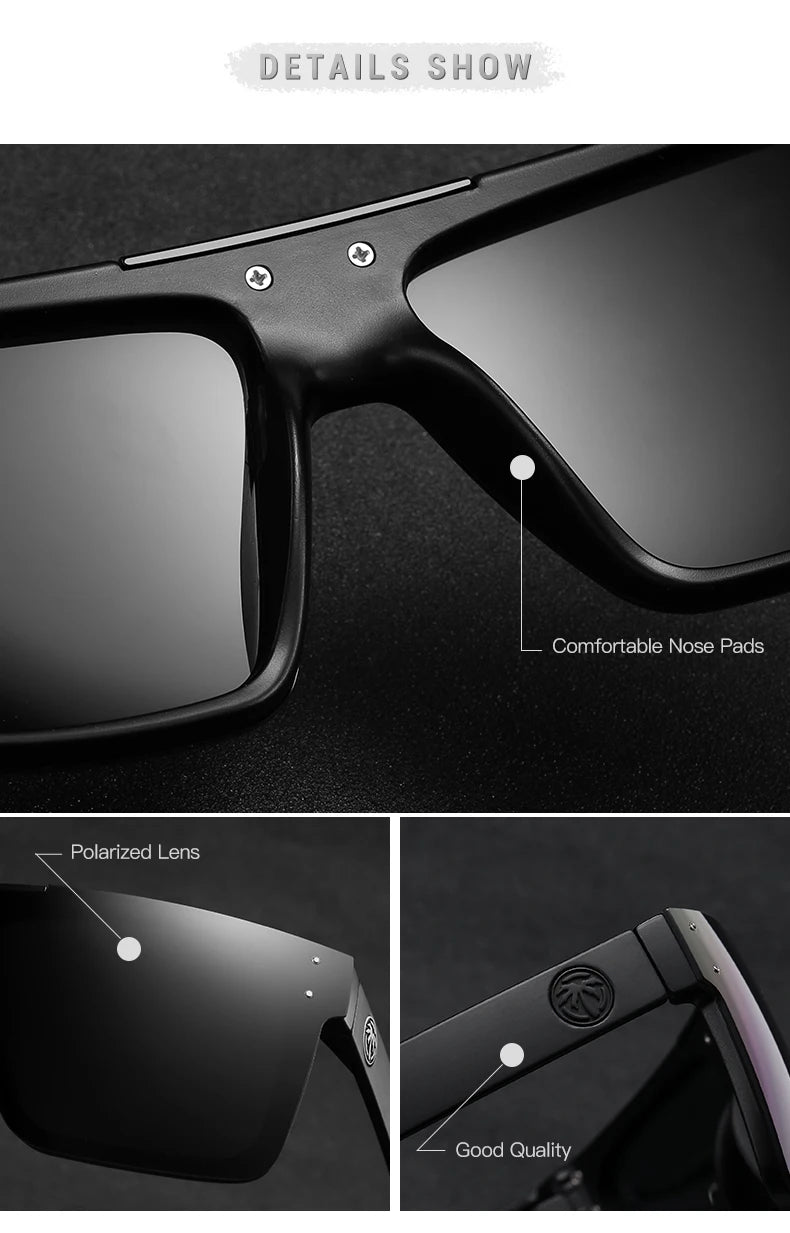 NEW Luxury Brand Mirrored Polarized Sunglasses — Men’s Sport Goggles with UV400 Protection & Case