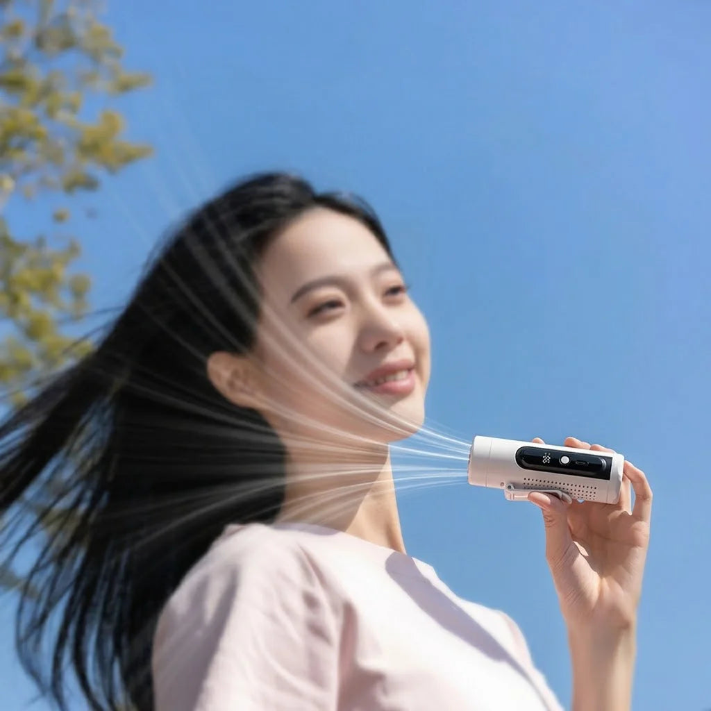 2026 3-in-1 Semiconductor ICE Cooling Turbo Fan – Portable USB Handheld Neck & Waist Mini Fan with LED Display 3000mAh Brushless Motor