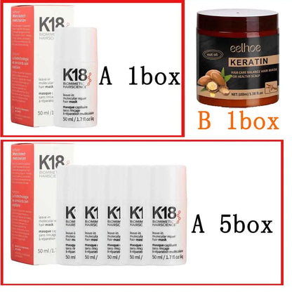 5/1pcs K18 Leave-In Molecular Keratin Repair Hair Mask – Deep Treatment to Soften & Restore Damaged Hair and Scalp