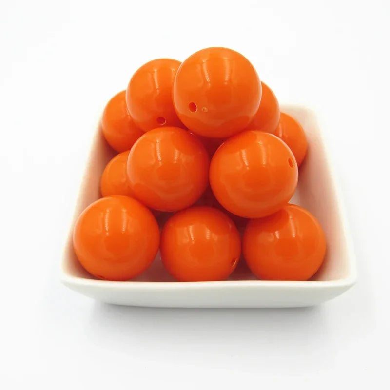 Acrylic Chunky Round Beads - 6mm to 20mm Solid Bubblegum Beads for DIY Handmade Jewelry & Craft Making