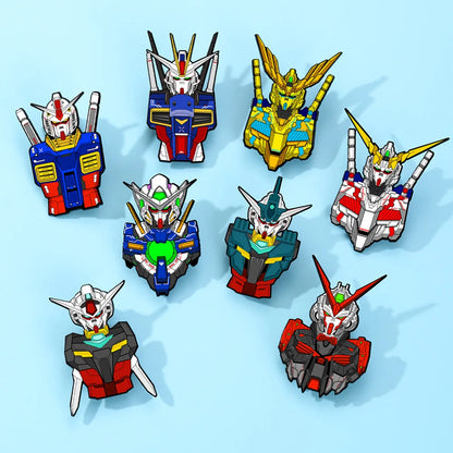 QHOT Mobile Suit Gundam Enamel Pins - Cartoon Alloy Brooch Badges for Bags, Backpacks and Anime Accessories