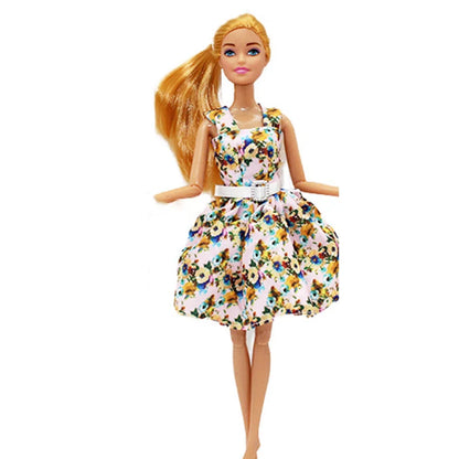 30cm Girl Doll with Joints — 11.5-inch Fashion Rainbow Skirt Full Dress-Up Toy for Girls