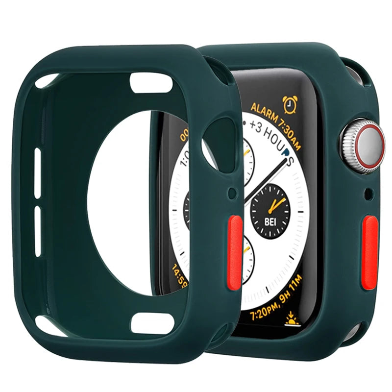 Apple Watch Silicone Case Cover - Soft Bumper Protective Accessory for Ultra 49mm Series 9 8 7 SE 6 5 45mm 41mm 44mm 40mm
