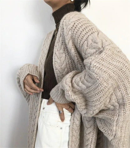 Women's Hollow Out Knitted Cardigan Coat – Casual Loose Fit, Big Size 4XL, Long Gilet Sweater Jacket