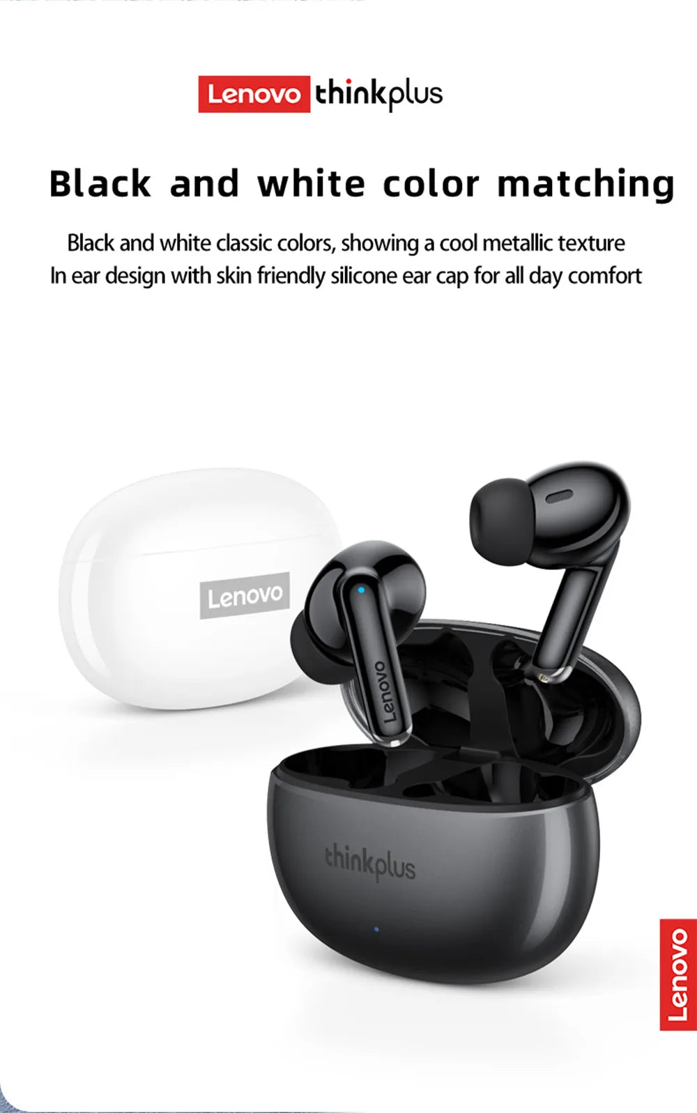 Lenovo XT88 TWS Wireless Earphones – Bluetooth 5.3, Dual MIC, Stereo Bass HIFI, Noise-Reducing Touch Control Earbuds
