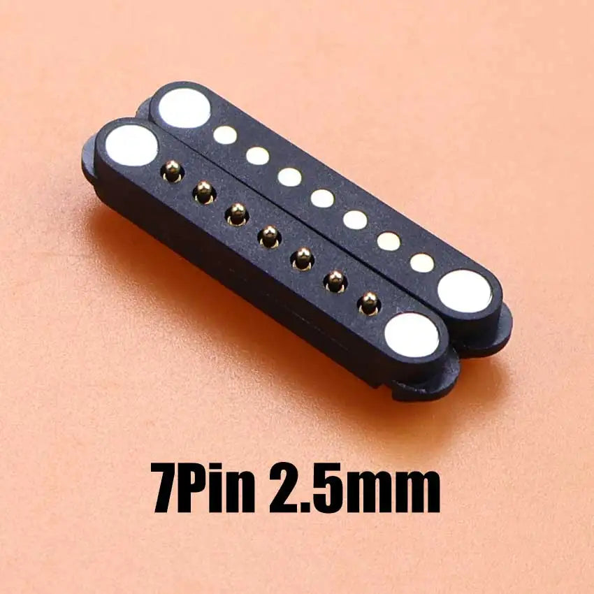 DC Magnetic Pogo Pin Connector - 2–8 Pin Spring-Loaded Male/Female Power Socket, 2.5/2.54/2.8mm Spacing