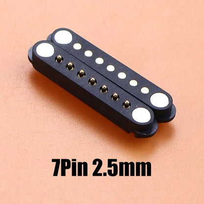 DC Magnetic Pogo Pin Connector - 2–8 Pin Spring-Loaded Male/Female Power Socket, 2.5/2.54/2.8mm Spacing