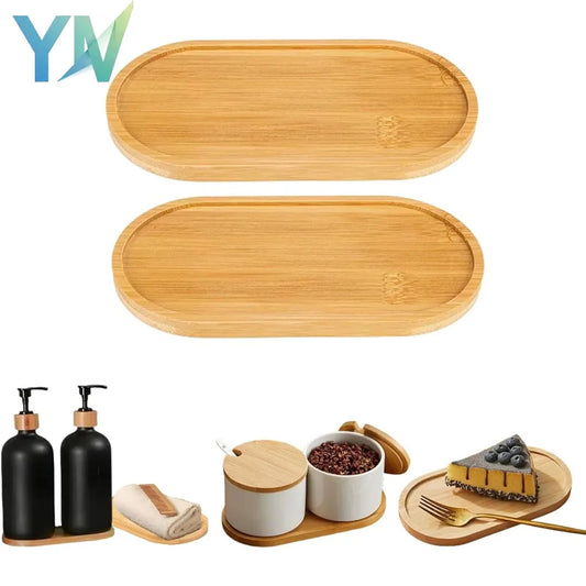 Bamboo Storage Tray – Wooden Bathroom Organizer for Shampoo, Body Wash & Toiletries, Multi-Function Countertop Accessory
