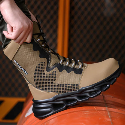 Men's Steel Toe Work Sneakers - Safety Shoes, Puncture-Proof Boots, Indestructible Lightweight Footwear for Security