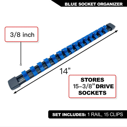 Universal Socket Organizer Rail – 1/4", 3/8", 1/2" Wrench Holder Plastic Bracket for Wall Mount & Home Repair Tools