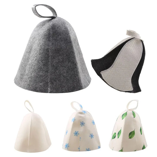 Felt Head Protection Shower Cap – Russian Style Sauna Hat for Heat & Steam, Sauna Vaporarium Accessories