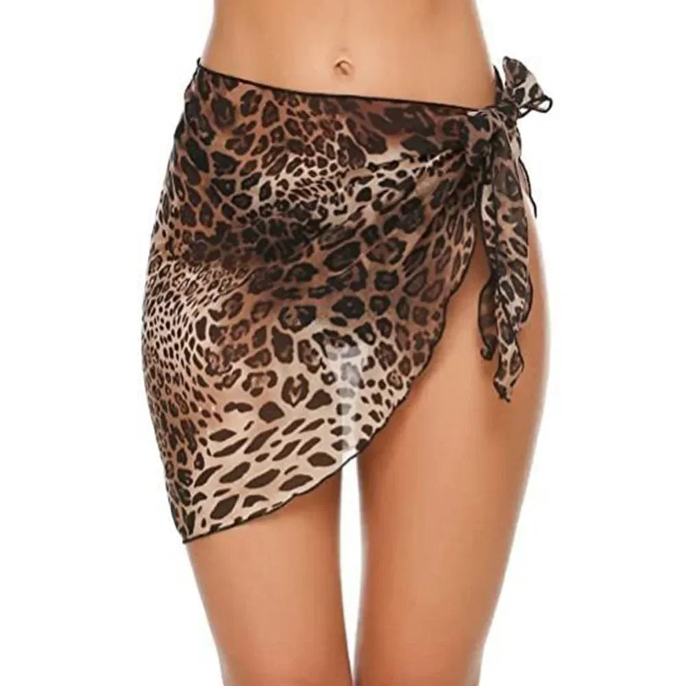 Women's Summer Sheer Sarong Cover-Up - Solid Chiffon Bikini Wrap Beach Skirt