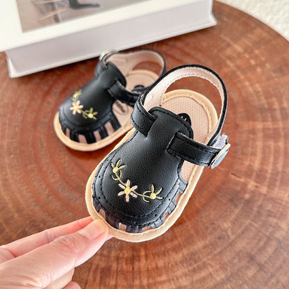 Infant Baby Sandals – Summer Newborn Crib Shoes, Flat First Walkers for Boys & Girls, Wedding Dress Shoes