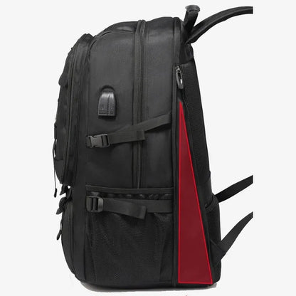 50L/80L Large Travel Backpack for Men – Waterproof Outdoor Sports & Business Bag with Separate Shoe Compartment, Black Storage Backpack
