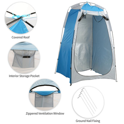 Portable Beach Shower Toilet Changing Tent – Privacy Shelter with Window, Sun & Rain Protection for Outdoor Camping Bathroom