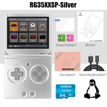 ANBERNIC RG35XXSP Flip Handheld Game Console – 3.5” IPS Display, 64GB, 64-Bit Linux, Online Play