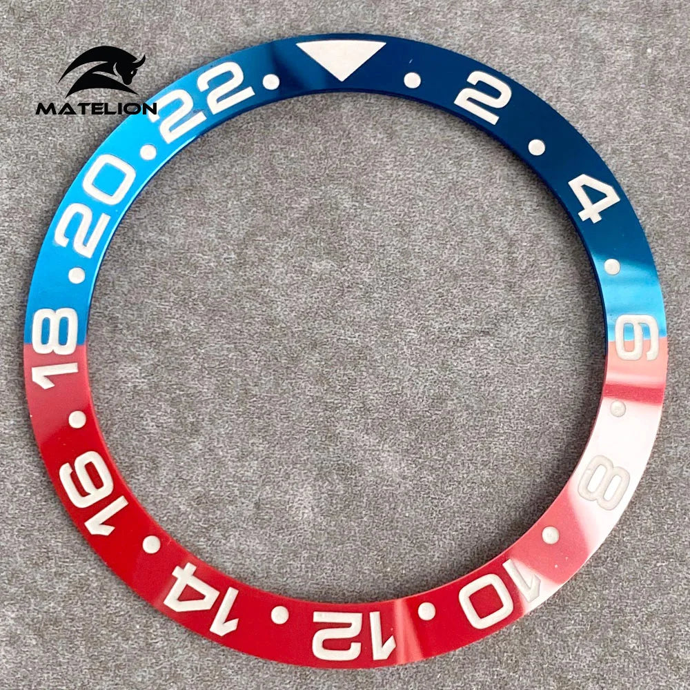 MATELION 38mm Ceramic Bezel Insert — Alloy Watch Ring for 40mm NH35/NH34 GMT Diving Watches