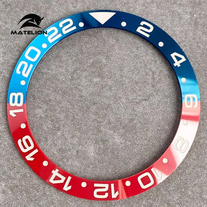 MATELION 38mm Ceramic Bezel Insert — Alloy Watch Ring for 40mm NH35/NH34 GMT Diving Watches
