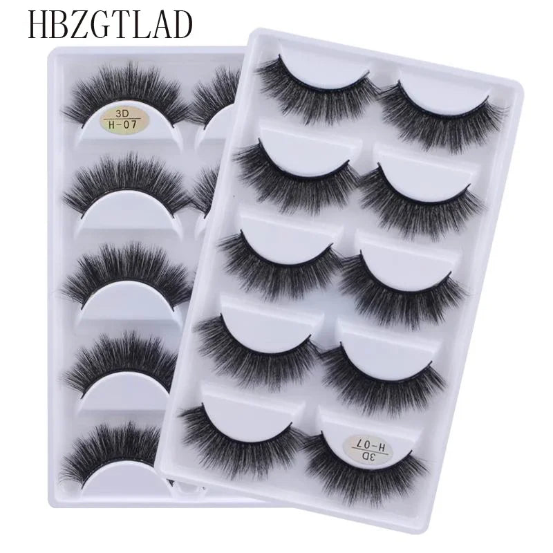 5 Pairs 3D Real Mink False Eyelashes – Soft Natural Look Eyelash Extensions for Makeup & Daily Wear