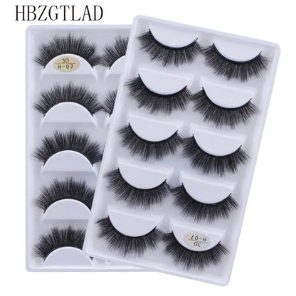 5 Pairs 3D Real Mink False Eyelashes – Soft Natural Look Eyelash Extensions for Makeup & Daily Wear