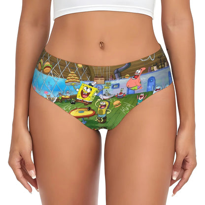 Women’s Anime Graphic Brief Panties - Soft Cartoon Print Underwear