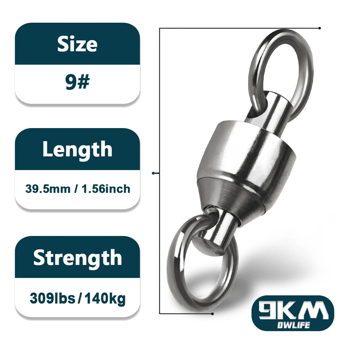 20-100 Pack Ball Bearing Fishing Swivels – Stainless Steel Solid Ring Connector for Freshwater & Saltwater Trolling, Bait & Lure