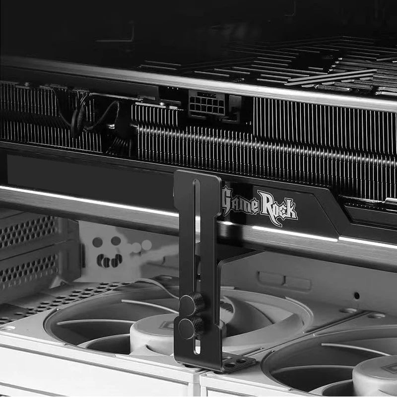 Adjustable GPU Support Bracket - Metal Graphics Card Holder with Fan Support Mount for PC Chassis