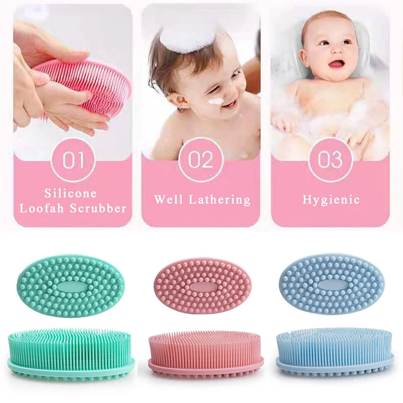 Exfoliating Silicone Bristle Sponge – Dead Skin Scrubber & Scalp Massager Bath Brush