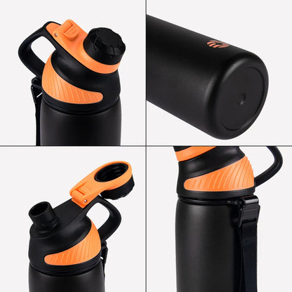 FEIJIAN 1000ml Stainless Steel Vacuum Flask - Insulated Thermos with Magnetic Lid for Outdoor Sports, Cold Retention