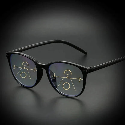 3-in-1 Progressive Multifocal Reading Glasses for Women – Easy Focus Eyeglasses for Near & Far Vision +1.0 to +4.0