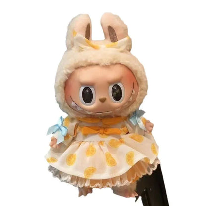17cm Mini Plush Doll Clothes Set – Kpop EXO Labubu Idol Doll Shark Onesie & Accessories, DIY Girl Gift